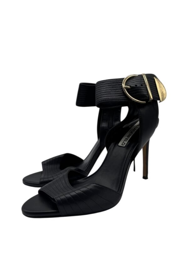 KAR LAGERFELD - LYRA LEATHER BLACK HEELS - Image 9